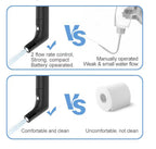 Comparison chart of the Safarex battery bidet sprayer versus manually operated sprayers and toilet paper