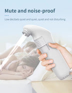 Safarex bidet sprayer held in hand, highlighting quiet, low-decibel, noise-proof operation