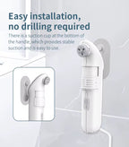 Safarex bidet sprayer with suction-cup wall mount showing easy installation with no drilling required