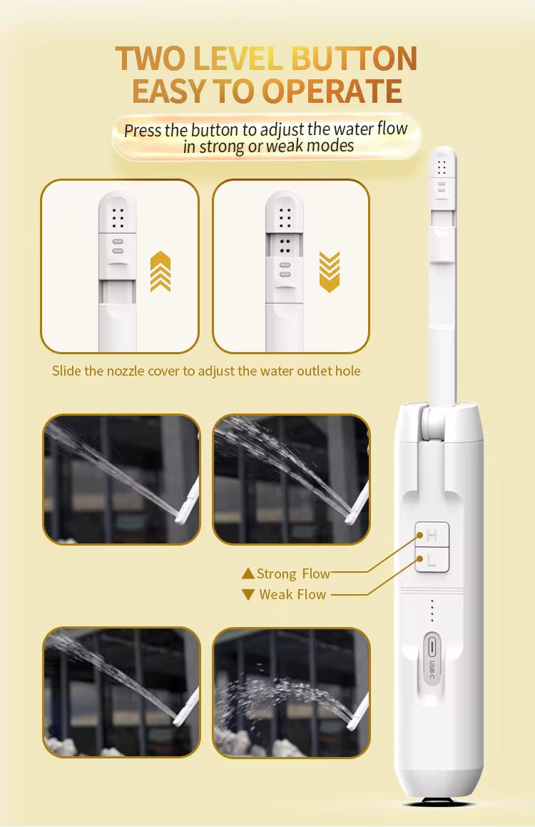 Bostar Electric Bidet with 2.5L Water Tank, 2 Spray Modes 4 Adjustable Pressures Portable Handheld Travel Bidet Kit Waterproof for Outdoor Camping Personal Care