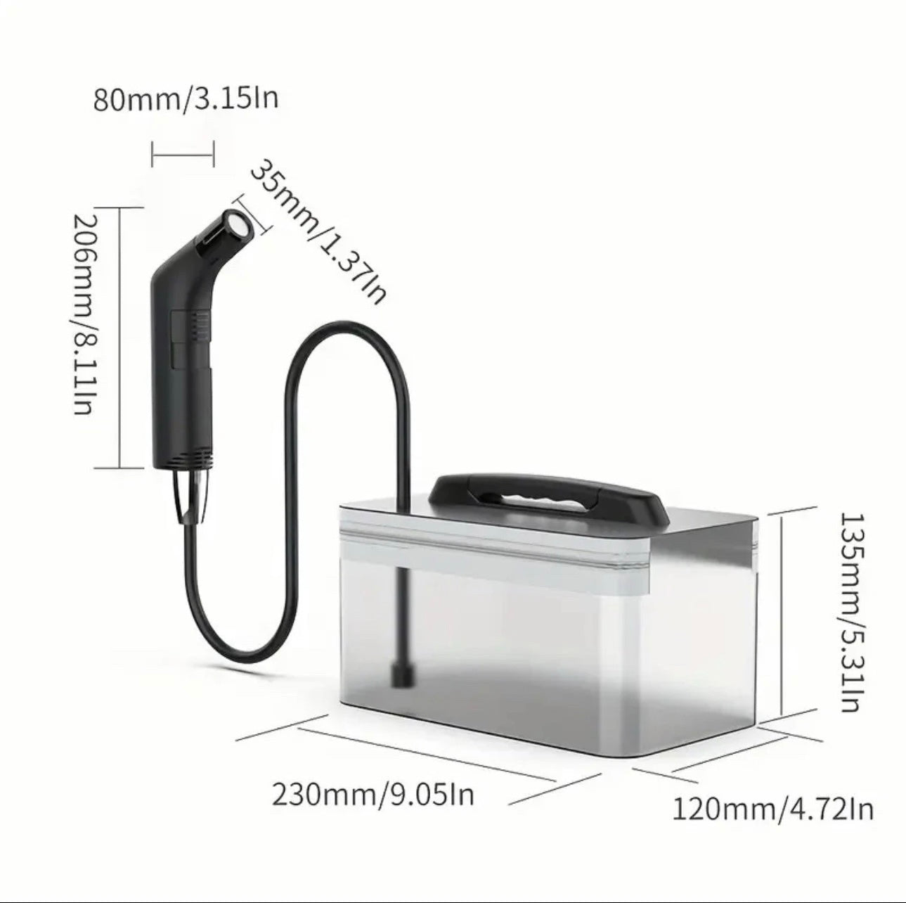 Portable Electric Bidet Sprayer – 2.3L Water Capacity, 800mAh Rechargeable Battery, Adjustable Water Pressure, Travel & Personal Hygiene Cleaner